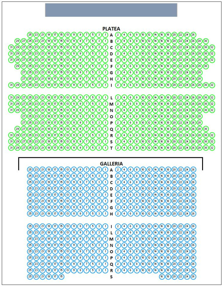 Mappa posti biglietteria spettacoli Teatro Orione - biglietteria online