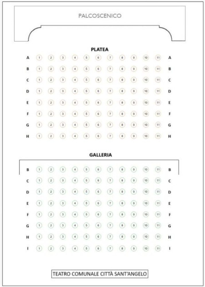 pianta posti teatro comunale città sant'angelo 