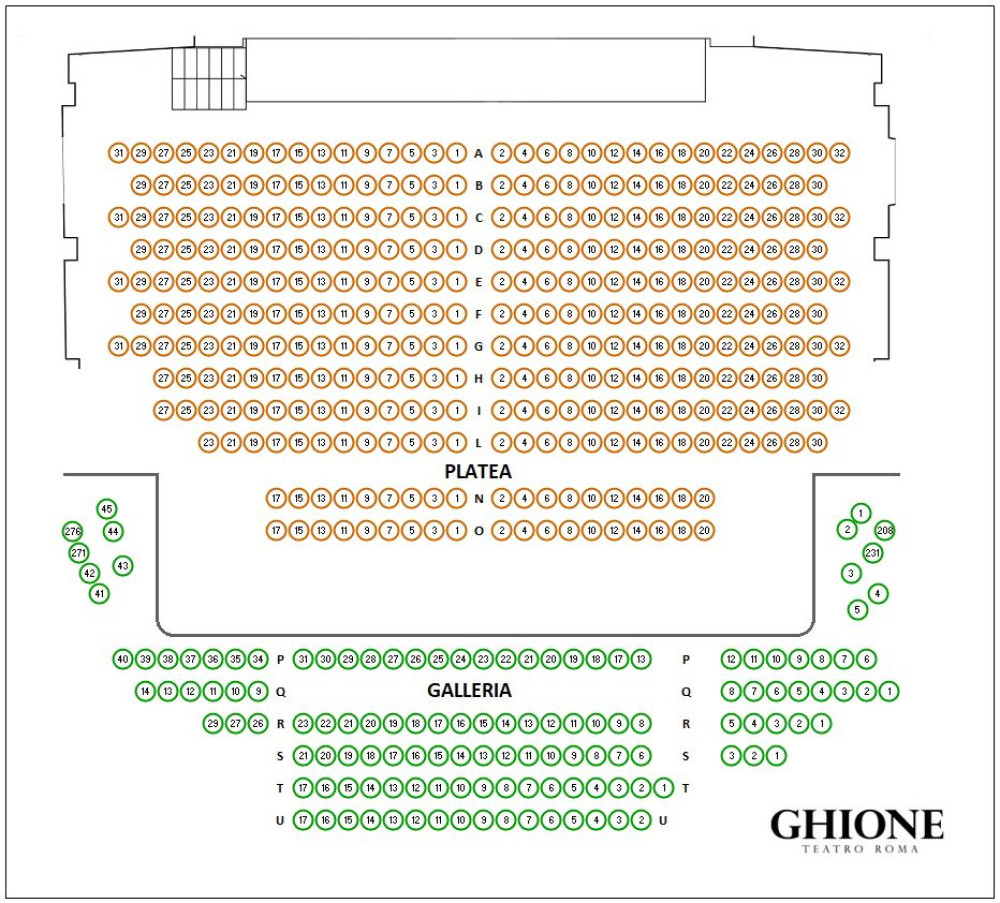 TEATRO GHIONE ROMA - Pianta POSTI